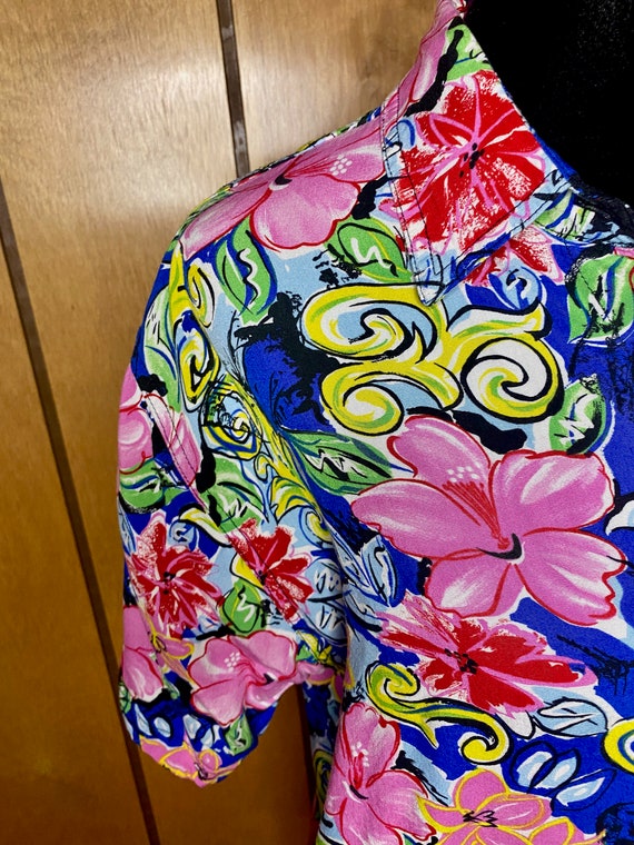 1990's Vintage Hawaiian Shirt, Retro Tropical Shi… - image 5