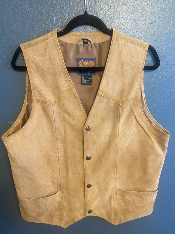 Vintage Cripple Creek Leather Vest, Vintage Weste… - image 3