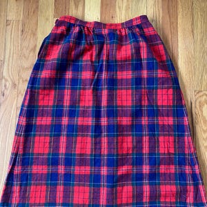 Vintage Pendleton Wool Skirt, Wool Plaid Skirt, Pendleton Wool, Red Plaid Skirt