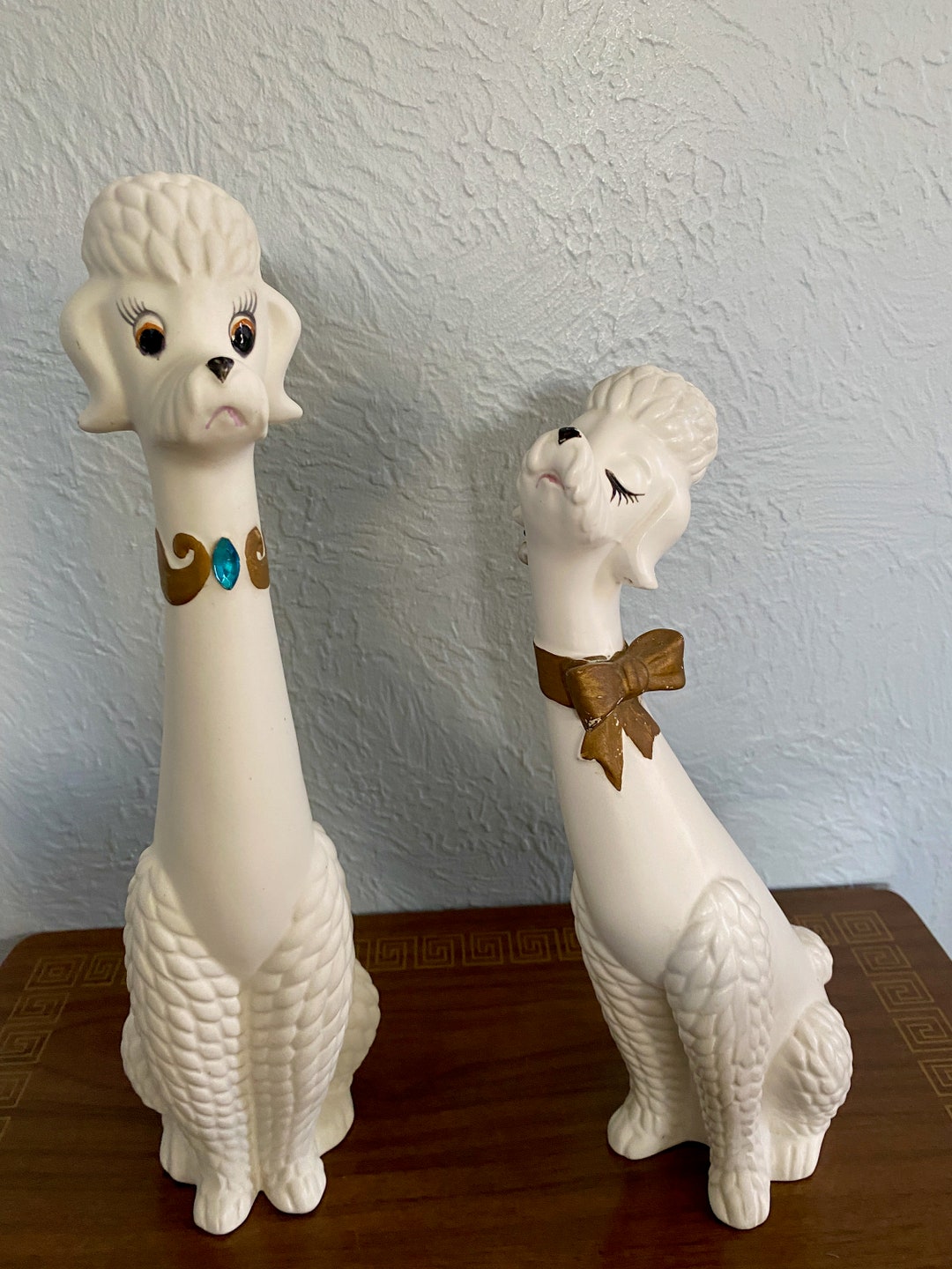 Vintage 1950's Ceramic Poodle Statue, Napcoware Poodle Figurine, MCM