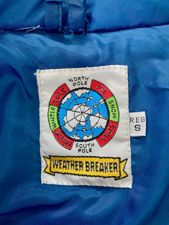 90's Vintage Weather Breaker Puffer Vest, Navy Bl… - image 10