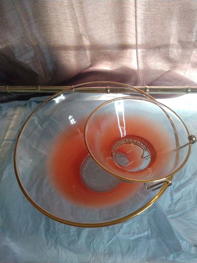 Vintage Blendo Chip and Dip Set With Gold Dip Holder in a Etsy