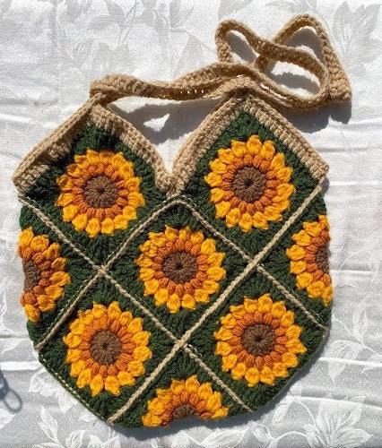 Crochet Sunflower Bag - Etsy