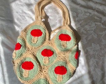 Crochet Mushroom Tote