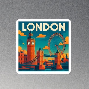 London magnet, London souvenir, Big Ben magnet, London gift, UK travel gift, London fridge magnet, England gift, fridge magnet, British art