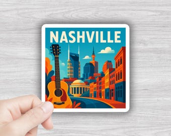 Aimant souvenir de Nashville : cadeau de musique country, souvenir du Tennessee