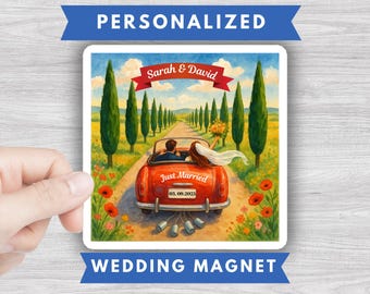 Personalized Italy Wedding Magnet • Tuscany Keepsake Favor