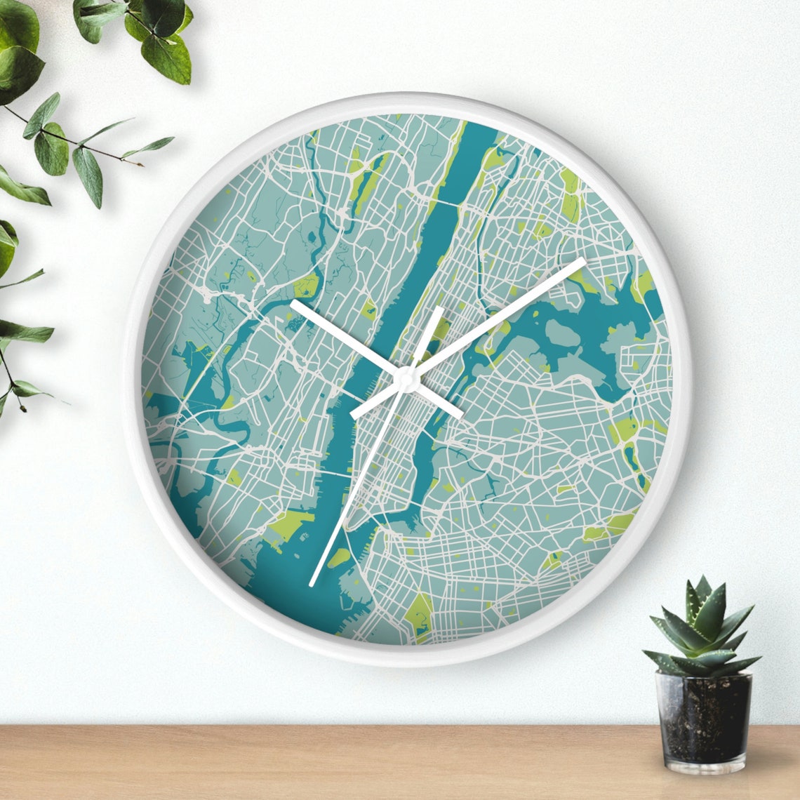 Custom Wall Clock Map Clock New York Clock Custom City Map Etsy