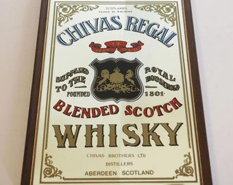 Miroir publicitaire Chivas Regal, miroir mural vintage pour whisky, miroir de pub, décoration de bar, art mural rétro, blended Scotch 12 ans d'âge, 22 x 32 cm