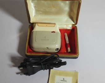 Vintage Siemens SMR 14 rakapparat, 50-talsdesign, inklusive fodral och tillbehör, samlarobjekt, herrrakapparat från 1950- och 60-talen, defekt dekorationsföremål