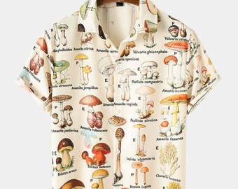 Mushroom Button up Shirt - Etsy