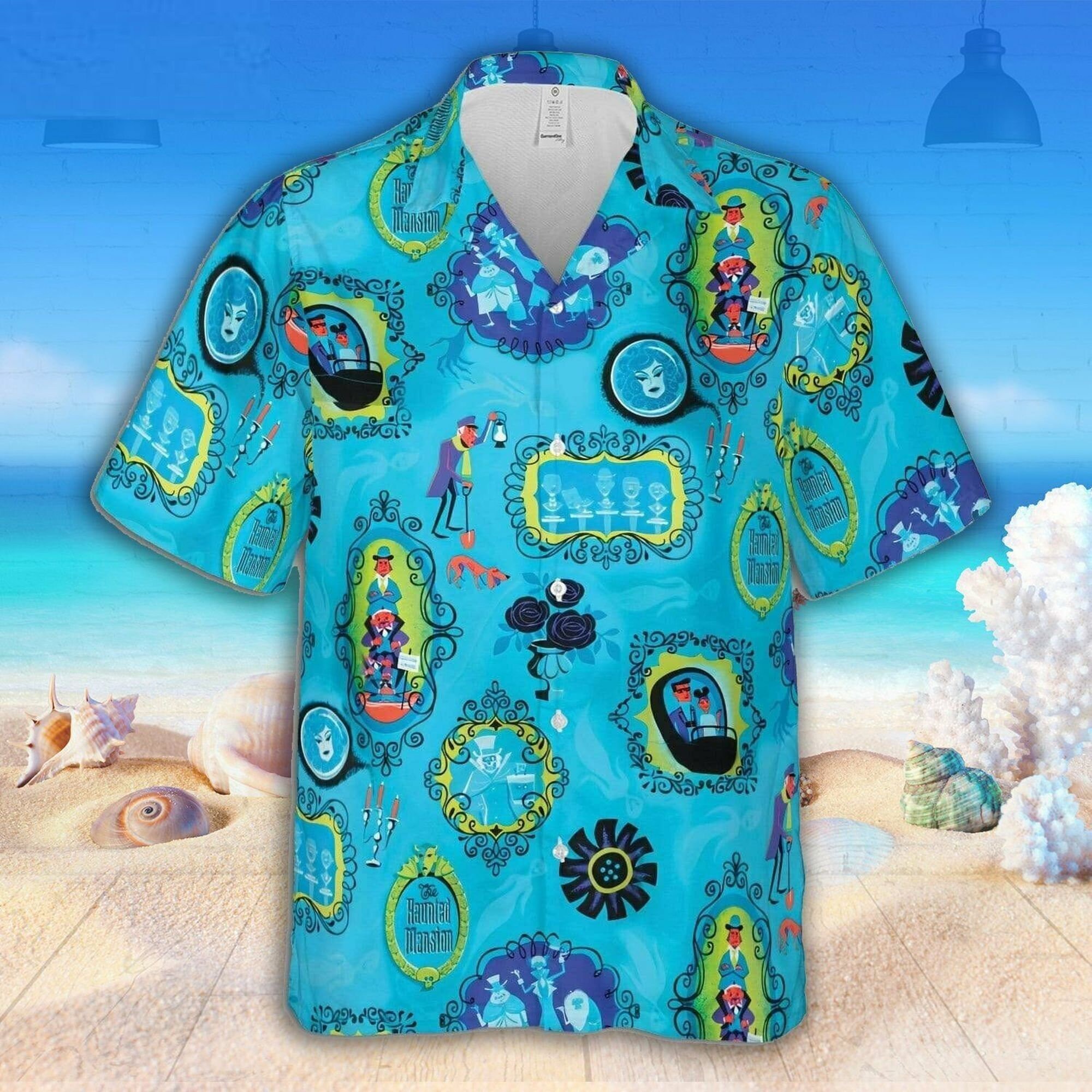 Disney The Haunted Mansion Blue Hawaiian Shirt Disney The Haunted Mansion Blue Hawaiian Shirt