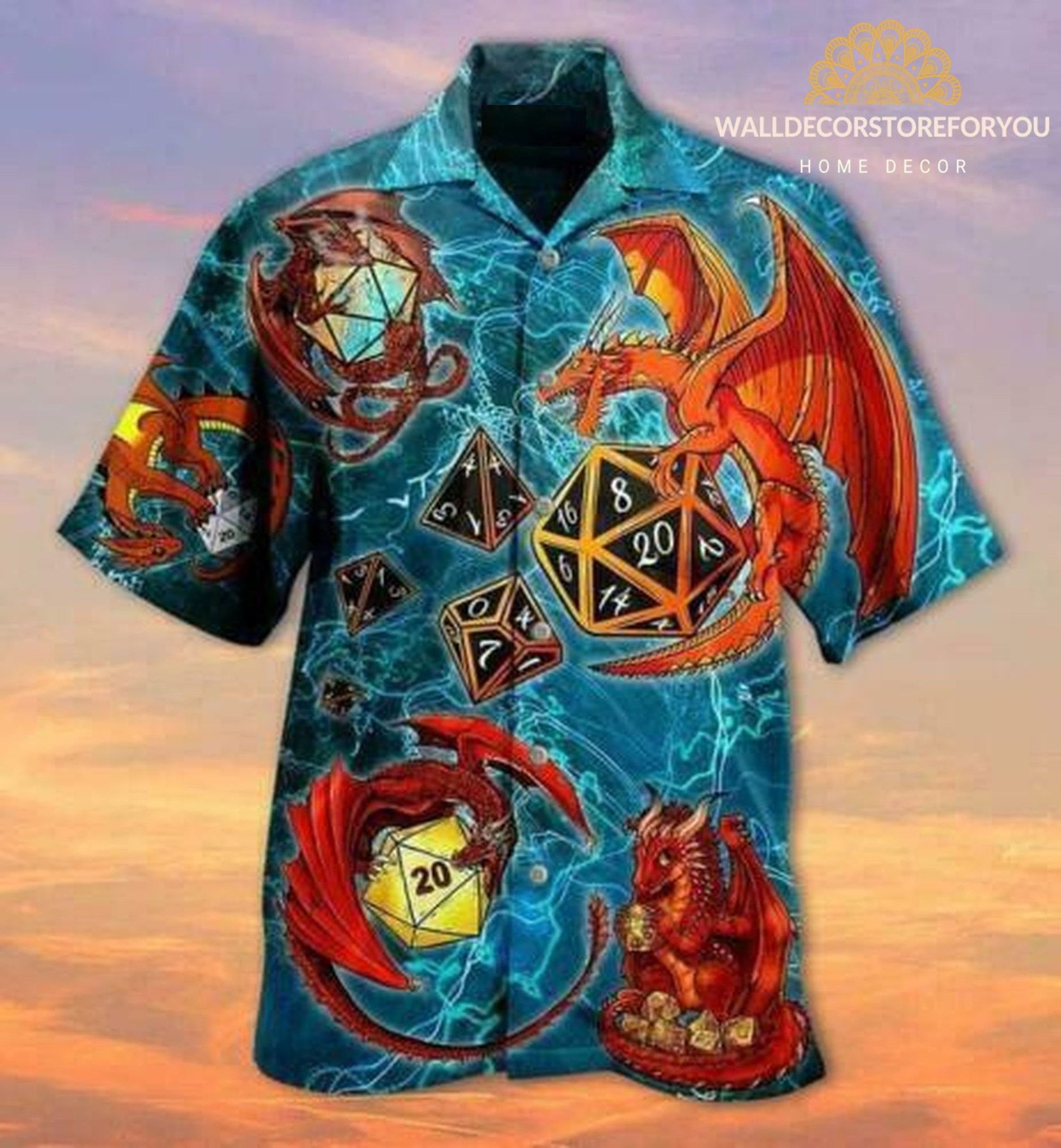 Discover Drache Playing D&D Game Hawaiian Shirt