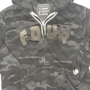 Black Camo Hoodie For Men | Zip Up | 100% Cotton | Fleece Lining| Gift for Men