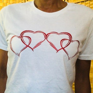4 Hearts Glitter Shirt | Glitter Heart Tee | Valentines Gift | Heart Shirt