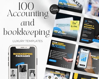 100 Accounting and bookkeeping Instagram and Facebook templates for accountants and bookkeepers, Bookkeeping Social Media Posts, tax prep