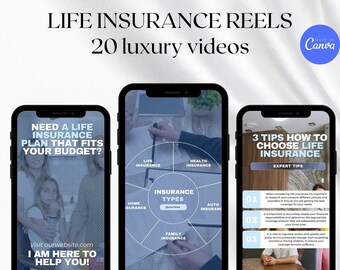 Insurance reels, life insurance video, insurance Instagram Templates, Insurance Broker Posts, Life Insurance marketing, insurance agent