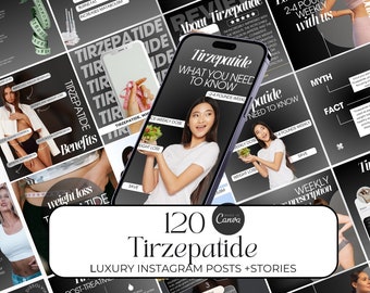 Tirzepatide Weight Loss instagram template, Tirzepatide social media posts, Weight Loss Instagram, weight loss canva , Tirzepatide flyer