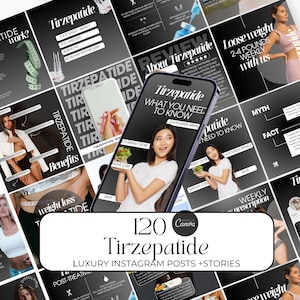 Tirzepatide Weight Loss instagram template, Tirzepatide social media posts, Weight Loss Instagram, weight loss canva , Tirzepatide flyer