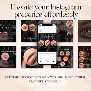 PMU Brows Instagram Template, Microblading Instagram Canva Template ...