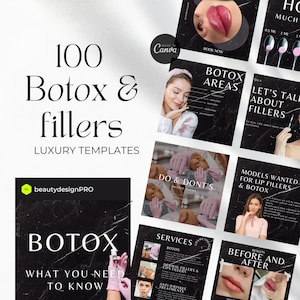 Botox and filler Instagram Post Templates, Botox and Filler Canva Template, Skincare Instagram, Nurse Injector instagram