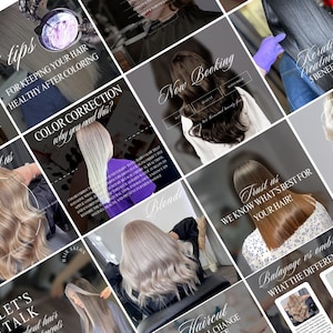 Hair care Instagram templates, Hair salon Templates For Instagram | Hair Instagram Template | Hair Salon | Social Media Post