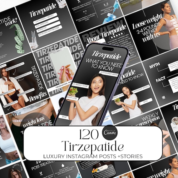 tirzepatide stories Tirzepatide Weight Loss Instagram Template, Tirzepatide Social Media Posts,  Weight Loss Instagram, Weight Loss Canva , Tirzepatide Flyer