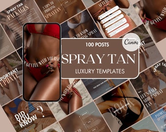Modèle instagram spray tan, post instagram de l'artiste spray tan, publications sur les réseaux sociaux Spray Tan, publications beige et blanc sur Instagram