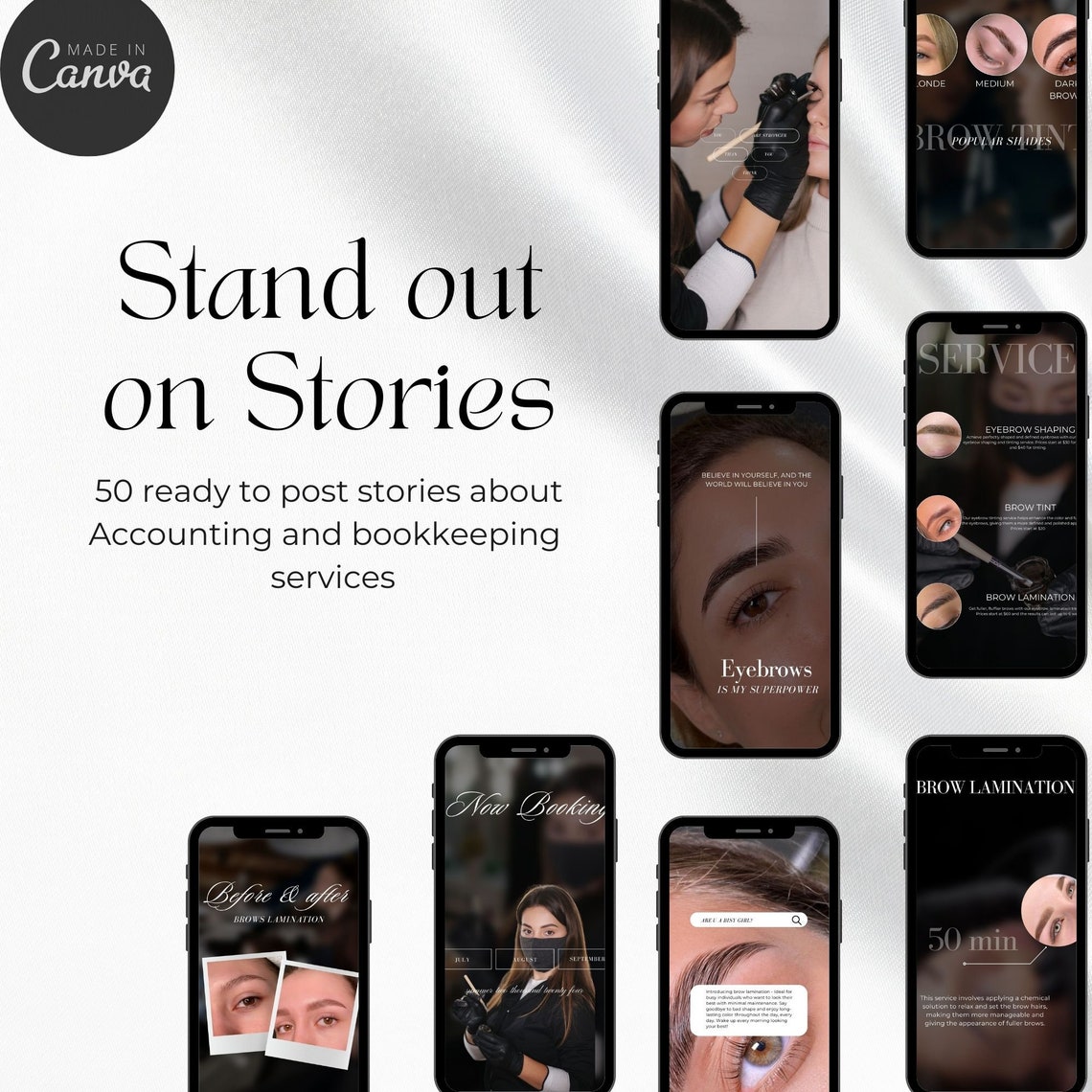 Brow Tech Instagram Canva Templates, Eyebrow Tech Templates, Brow ...