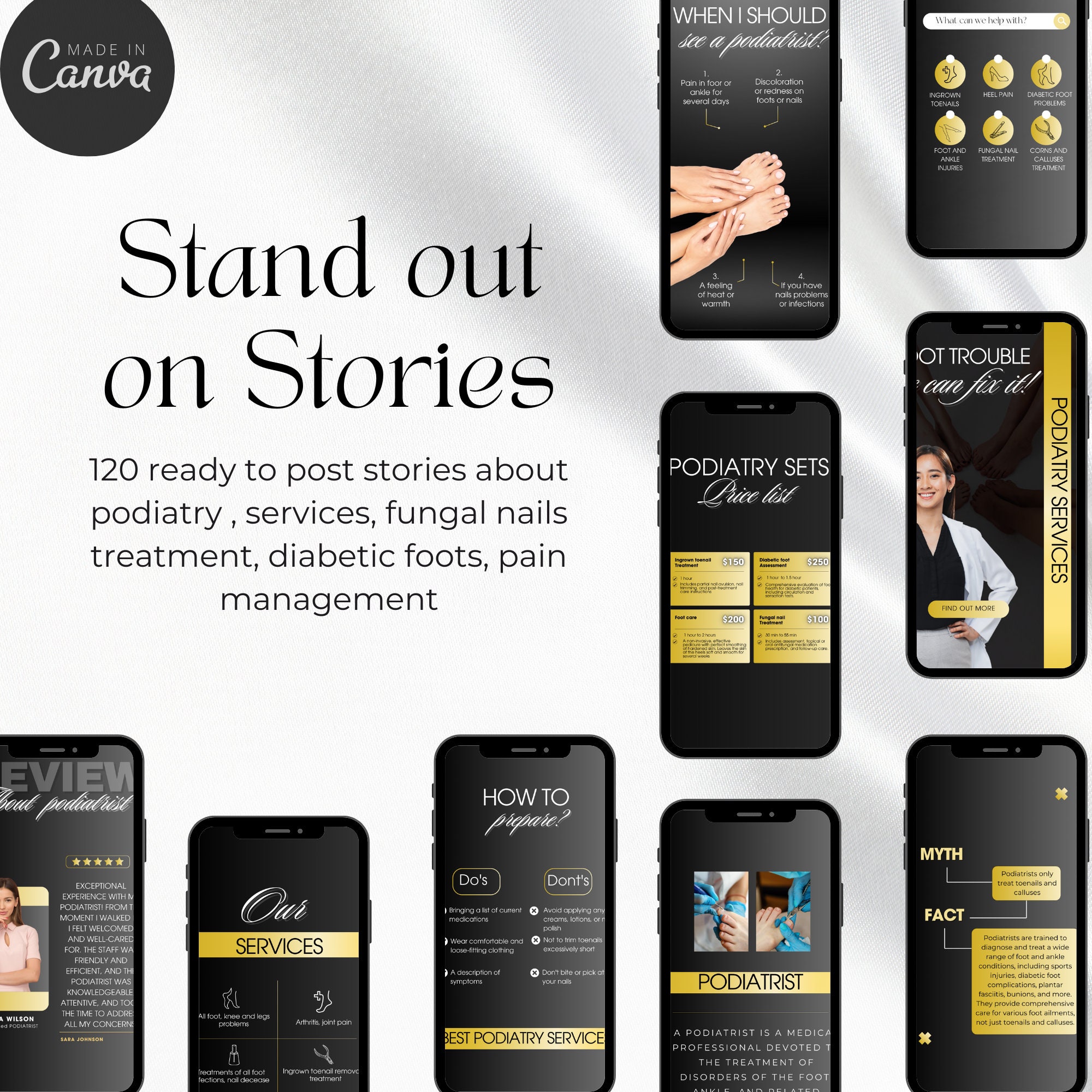 Podiatry Instagram Post Template, Podiatrist Canva Template, Foot