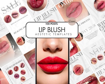 Lip Blush Instagram templates I Lip Blush Social Media, Permanent Makeup lips I PMU Templates I Lip Tattoo I PMU instagram
