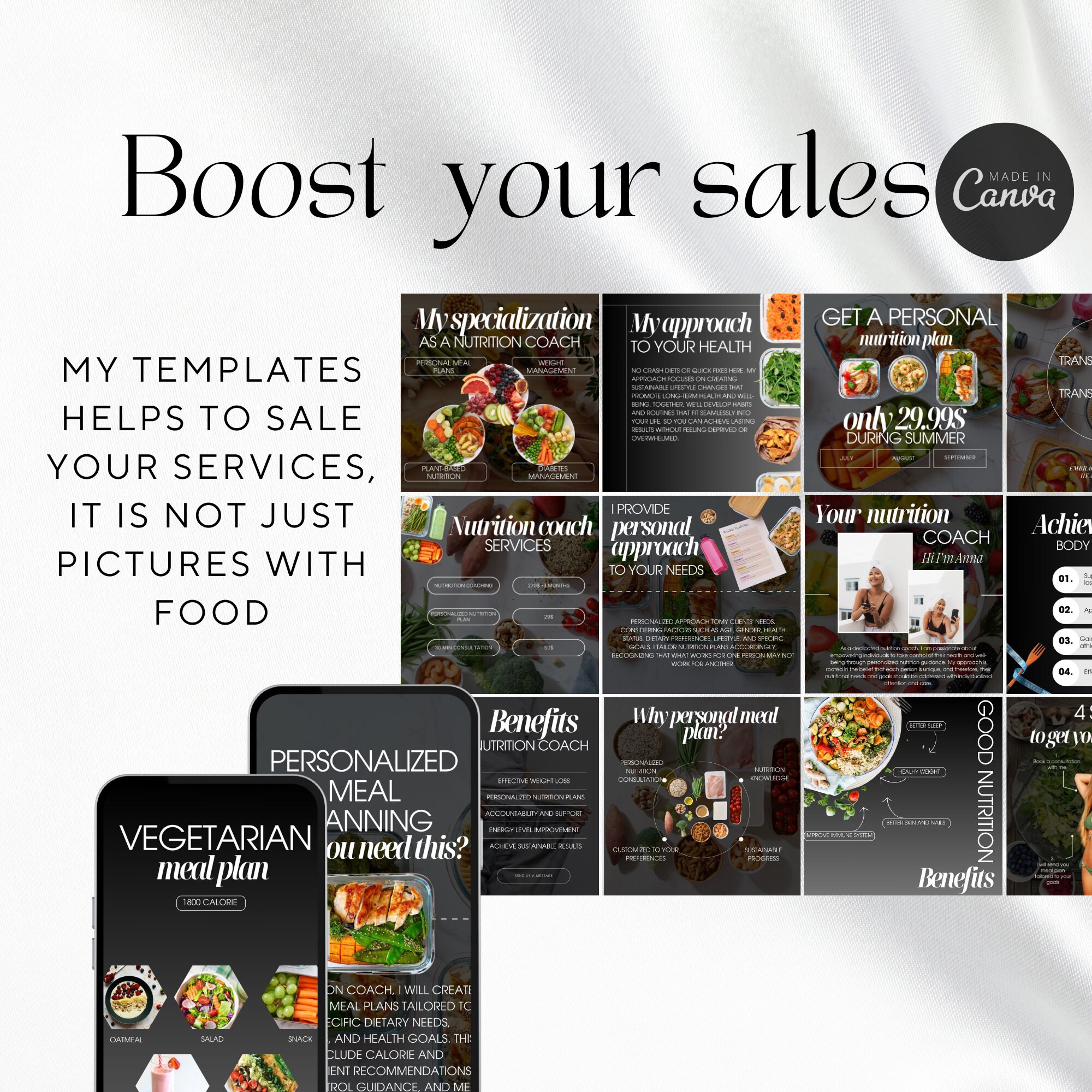 Nutrition Coach Instagram Templates, Health Coach Instagram, Wellness ...