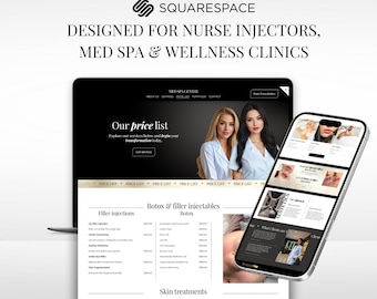 Squarespace Template Medspa Website Design | Website for Esthetician, IV Therapy | Squarespace nurse injectors, squarespace skincare, beauty