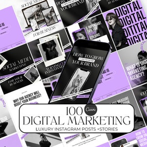 Digital Marketing Agency Social Media Posts,  Marketing agency | Canva Digital Marketing Agency| Marketing Template instagram purple
