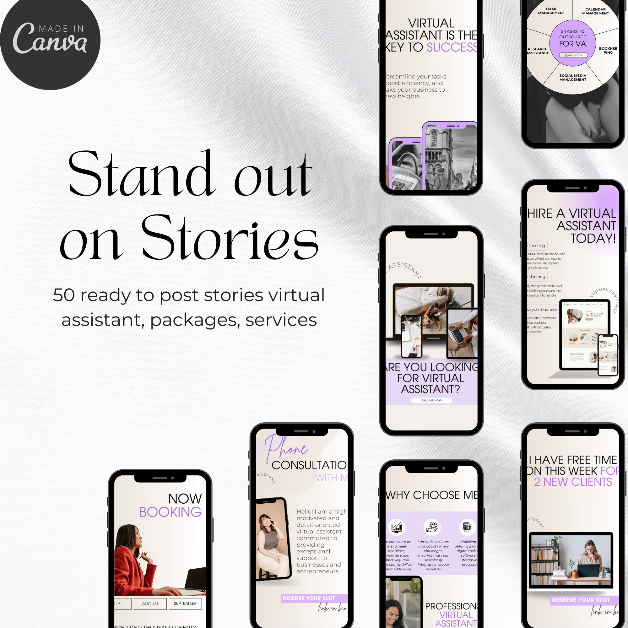 Virtual Assistant Instagram Template, Virtual Assistant Canva, Virtual ...