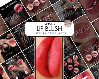 Lip Blush Instagram templates I Lip Blush Social Media Permanent Makeup lips I PMU Templates I Lip Tattoo I PMU Lip Blush black and white