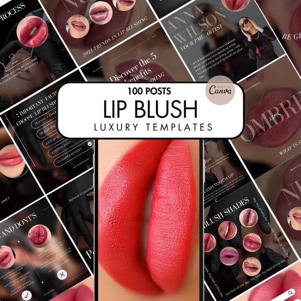 Lip Blush Instagram Vorlagen I Lip Blush Social Media Permanent Makeup Lippen I PMU Templates I Lip Tattoo I PMU Lip Blush black and white