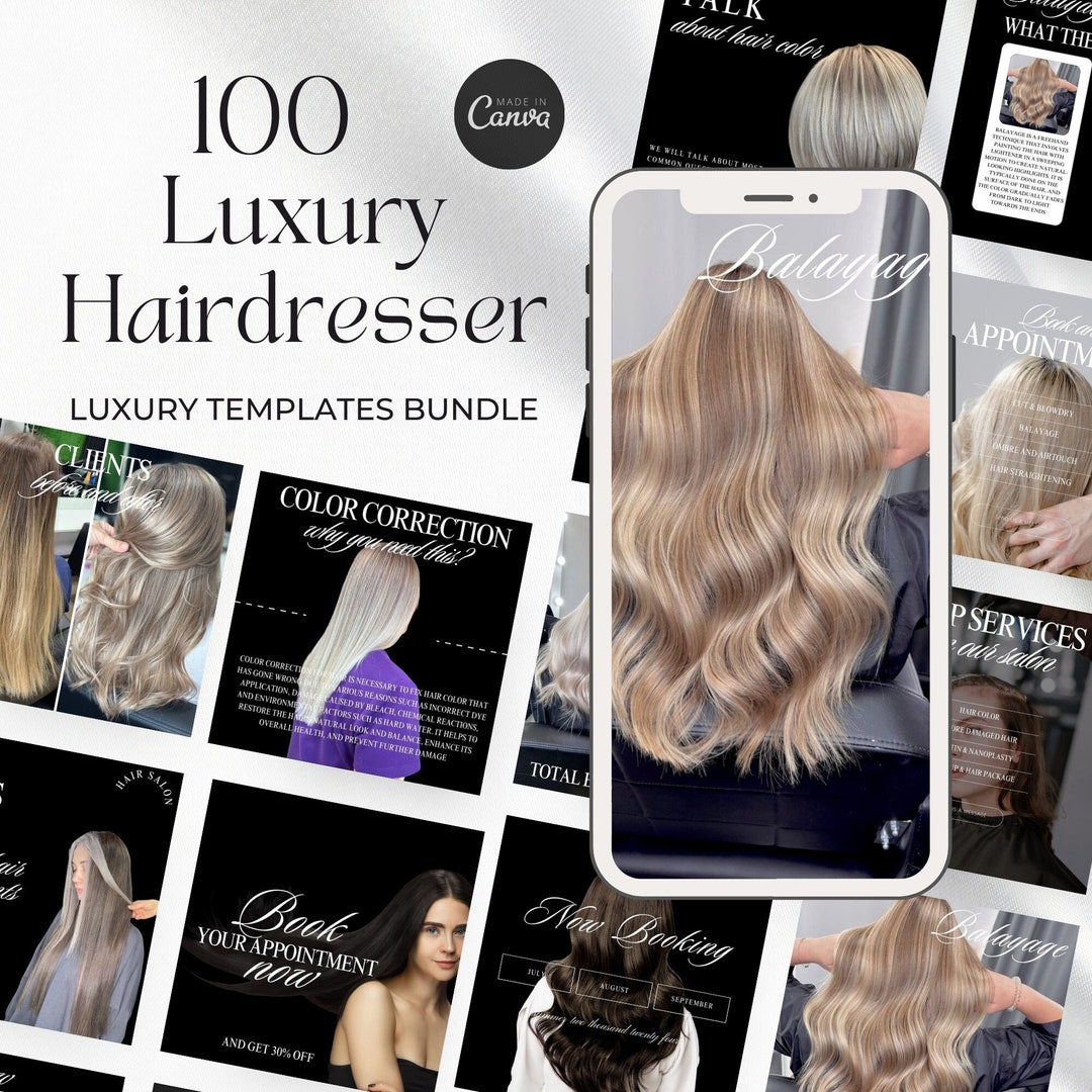 Hair Salon Templates, Hairstylist Canva Templates, Hair Social Media Hair Salon Templates, Hairstylist Canva Templates, Hair Social Media