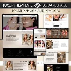 Squarespace Template for Nurse Injectors,  Med spa Website Template design, squarespace Template  for med spa, Esthetician, Beauty, Botox