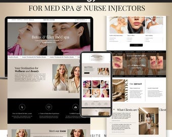 Plantilla de Squarespace para enfermeras inyectoras, diseño de plantilla de sitio web de spa médico, plantilla de Squarespace para spa médico, esteticista, belleza, bótox