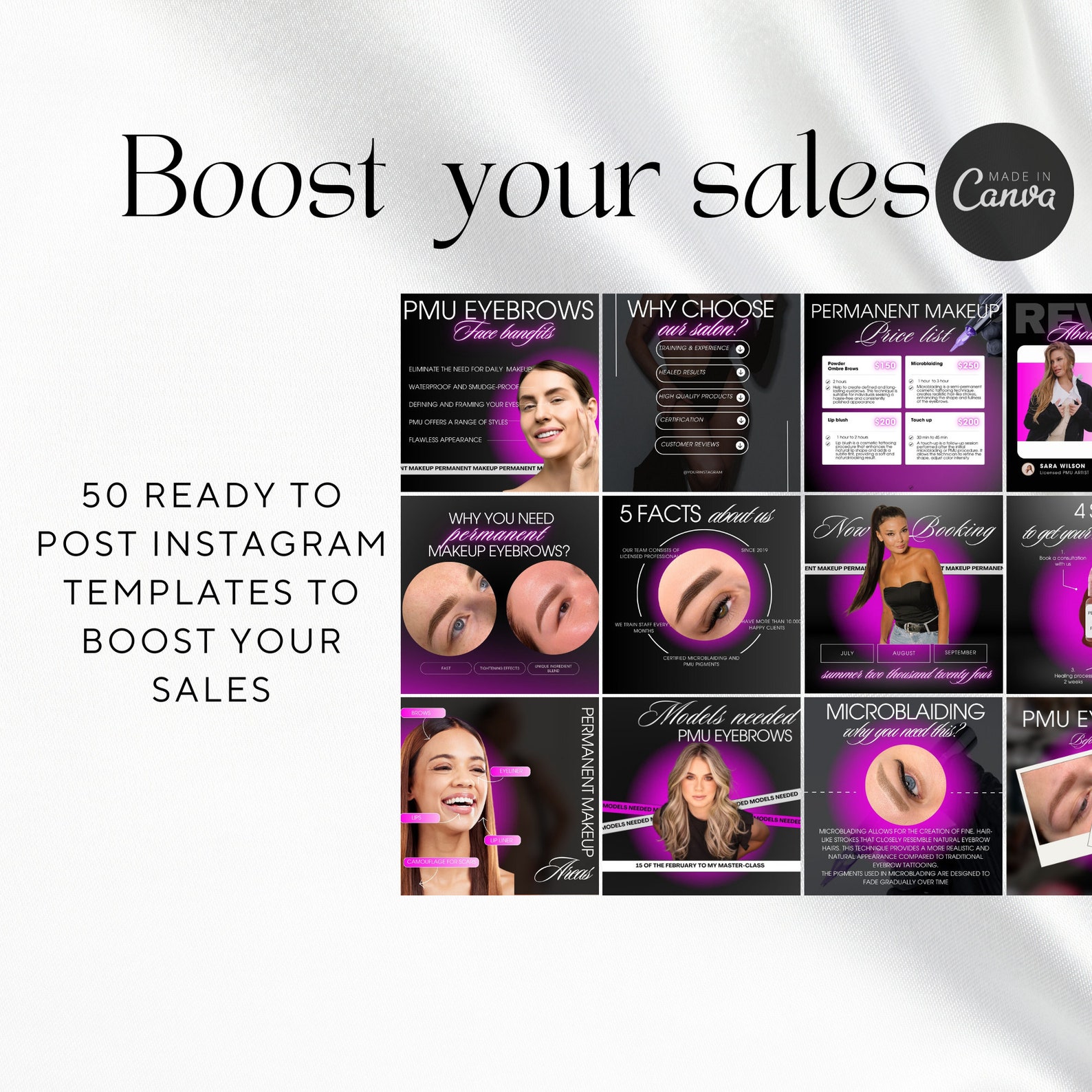 Microblading Instagram Templates, PMU Brows Instagram Templates, PMU ...