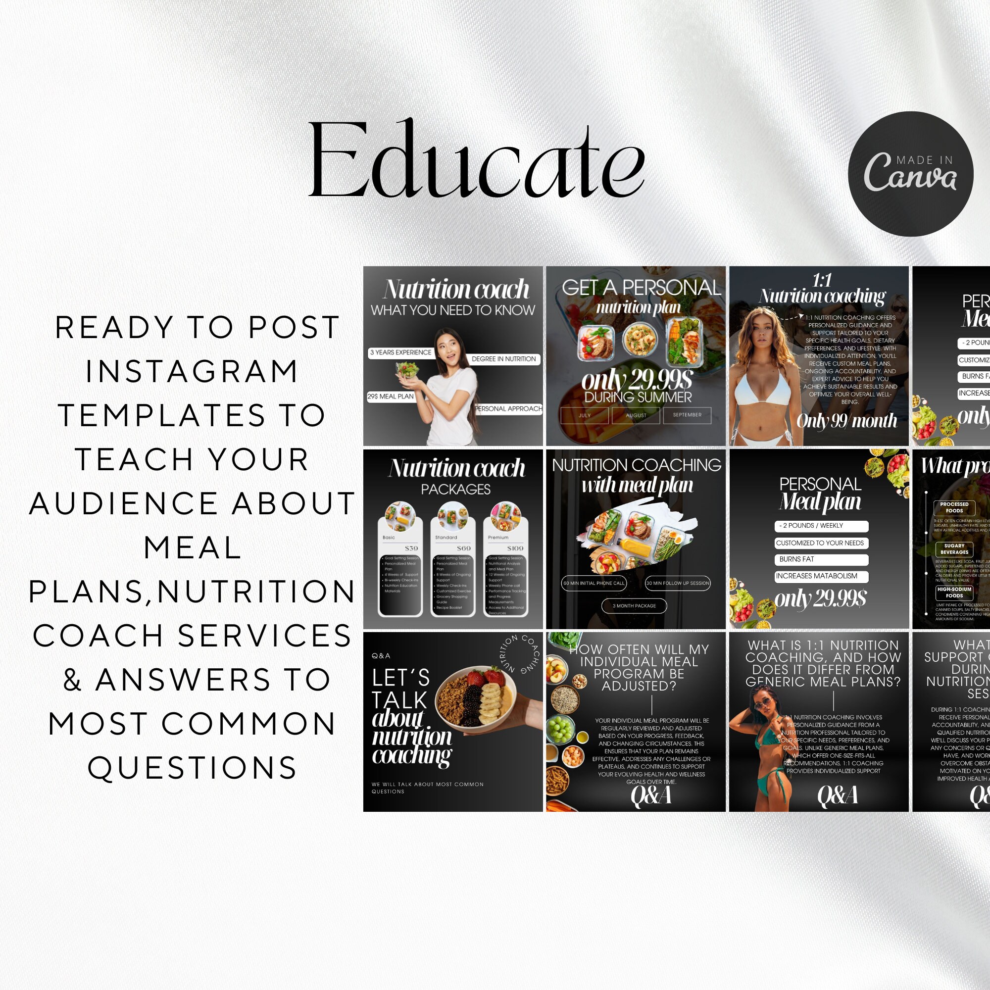 Nutrition Coach Instagram Templates, Health Coach Instagram, Wellness ...