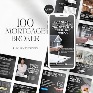 Mortgage Broker Instagram Template, Mortgage canva Social Media , Mortgage Lender, Mortgage post Loan Officer , mortage Marketing black
