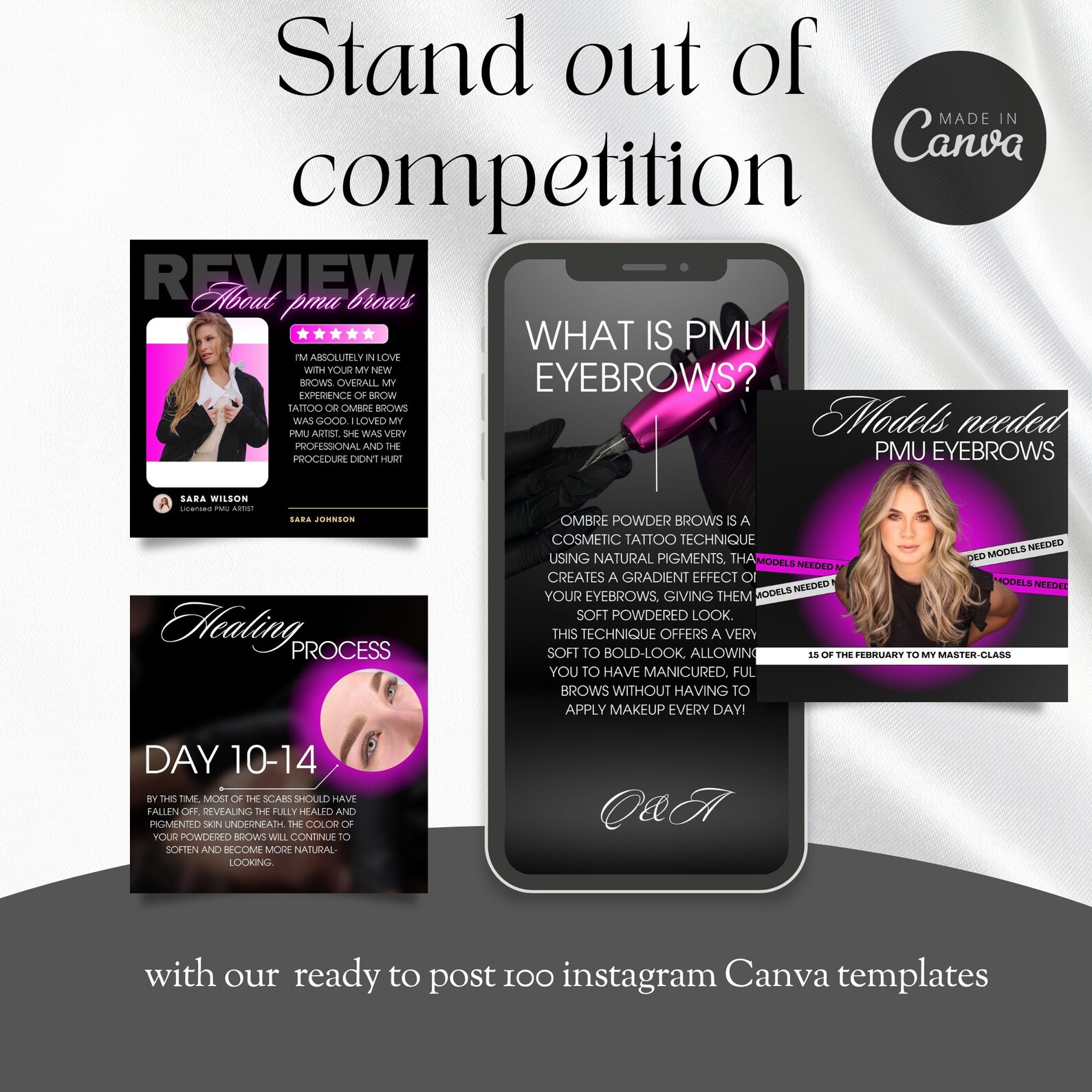 Microblading Instagram Templates, PMU Brows Instagram Templates, PMU ...