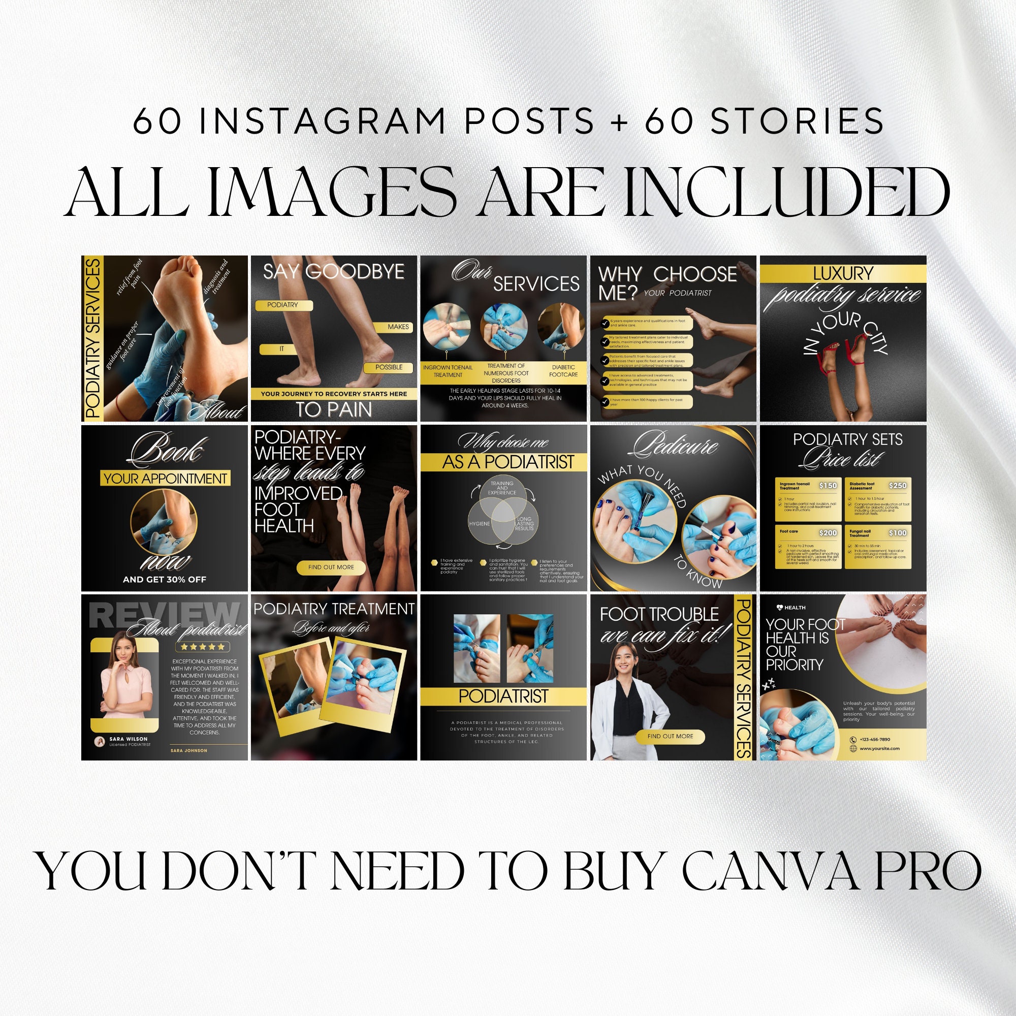 Podiatry Instagram Post Template, Podiatrist Canva Template, Foot