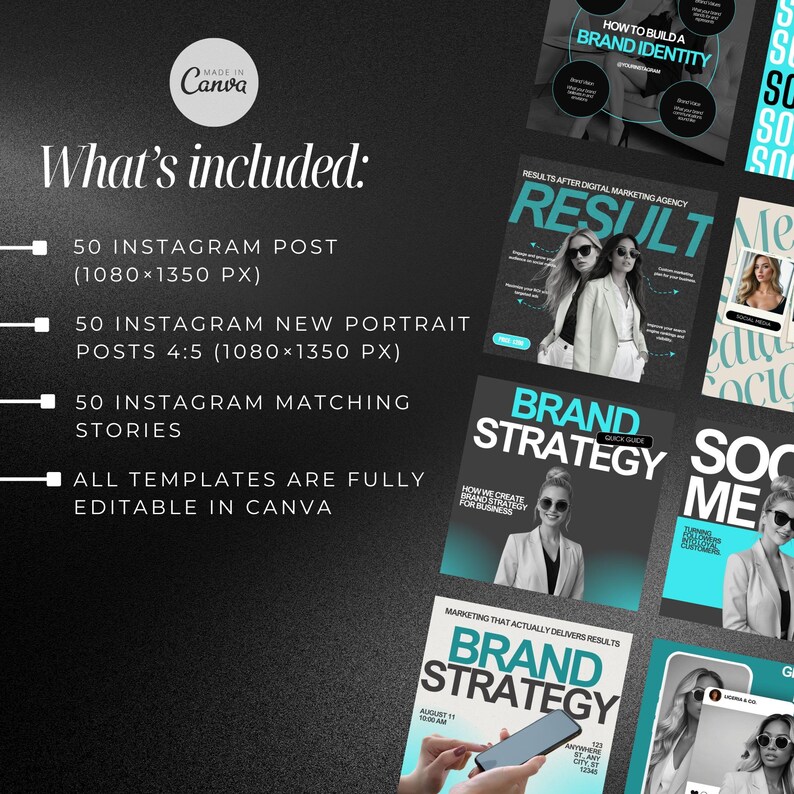 200 publicaciones en redes sociales para agencias de marketing digital / Plantillas de Canva / Diseños de Canva para agencias de marketing digital / Plantillas de marketing digital imagen 10