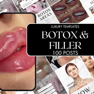 Botox & Filler Social Media Posts, Skincare Templates, Nurse Injector Marketing, Instagram Templates, Luxury Med Spa Templates