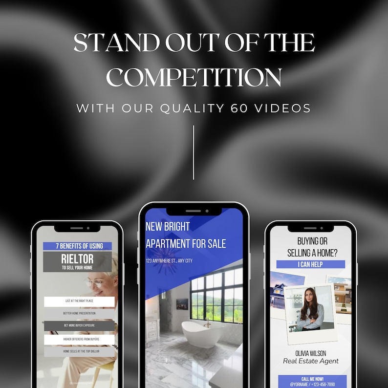 60 Real Estate Reel Templates Rieltor Tiktok and Instagram Reels Blue