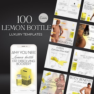 Szablon instagramu Lemon Bottle, media społecznościowe Lemon Bottle, Lemonbottle, rozpuszczające tłuszcz szablony instagramu Lemon Bottle, luksusowy post
