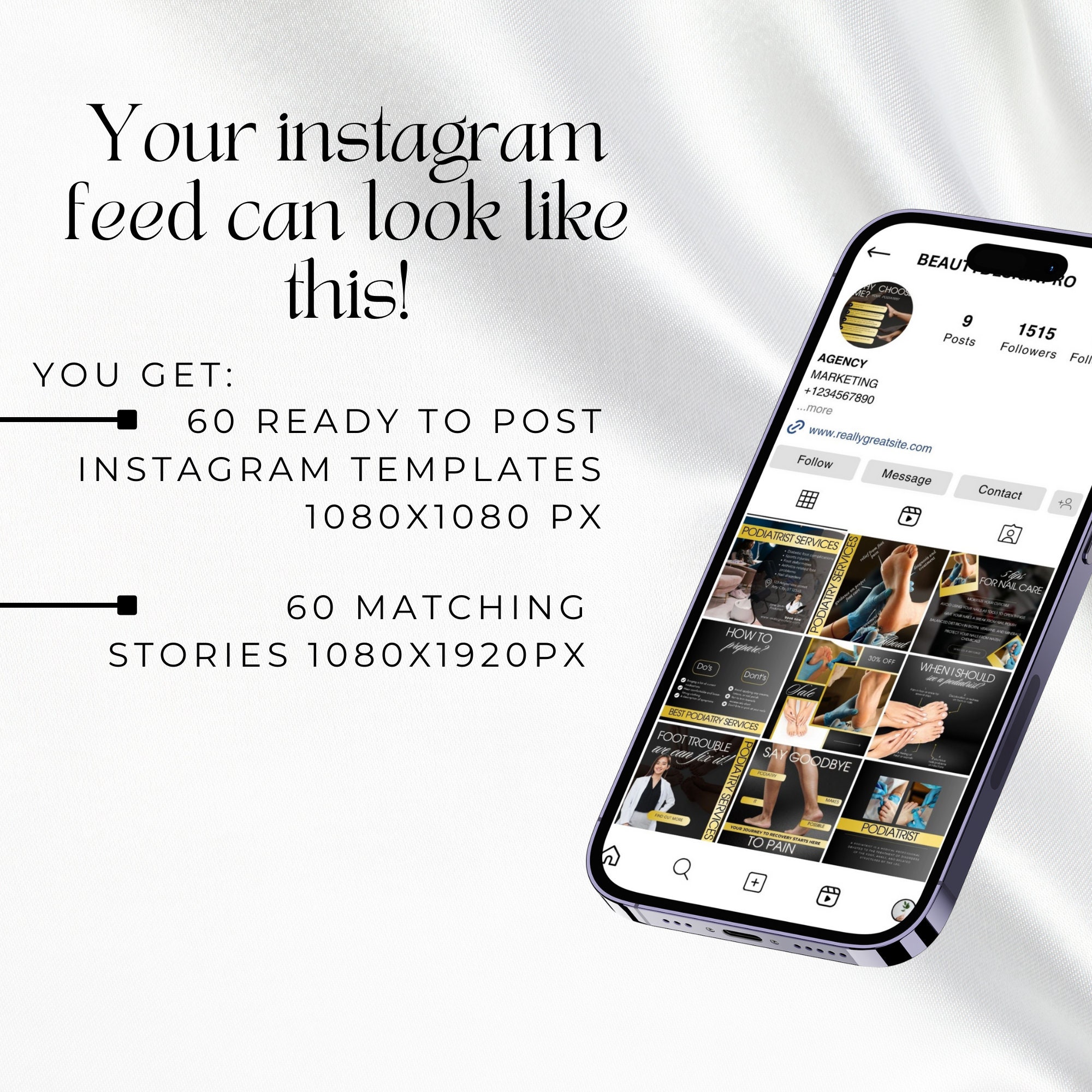 Podiatry Instagram Post Template, Podiatrist Canva Template, Foot